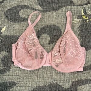 Gossard glossies Pink Lace Underwire unlined Bra 30h